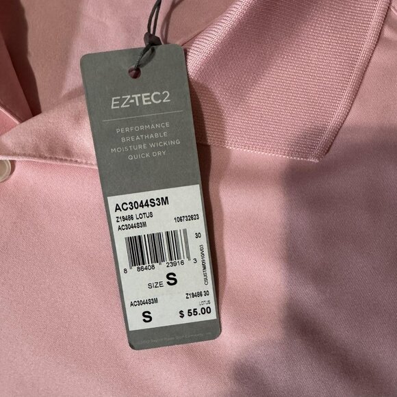 Ashworth Polo Shirt Mens Small Pink EZTEC2 Golf Moisture Wicking AC304S3M - Picture 4 of 8